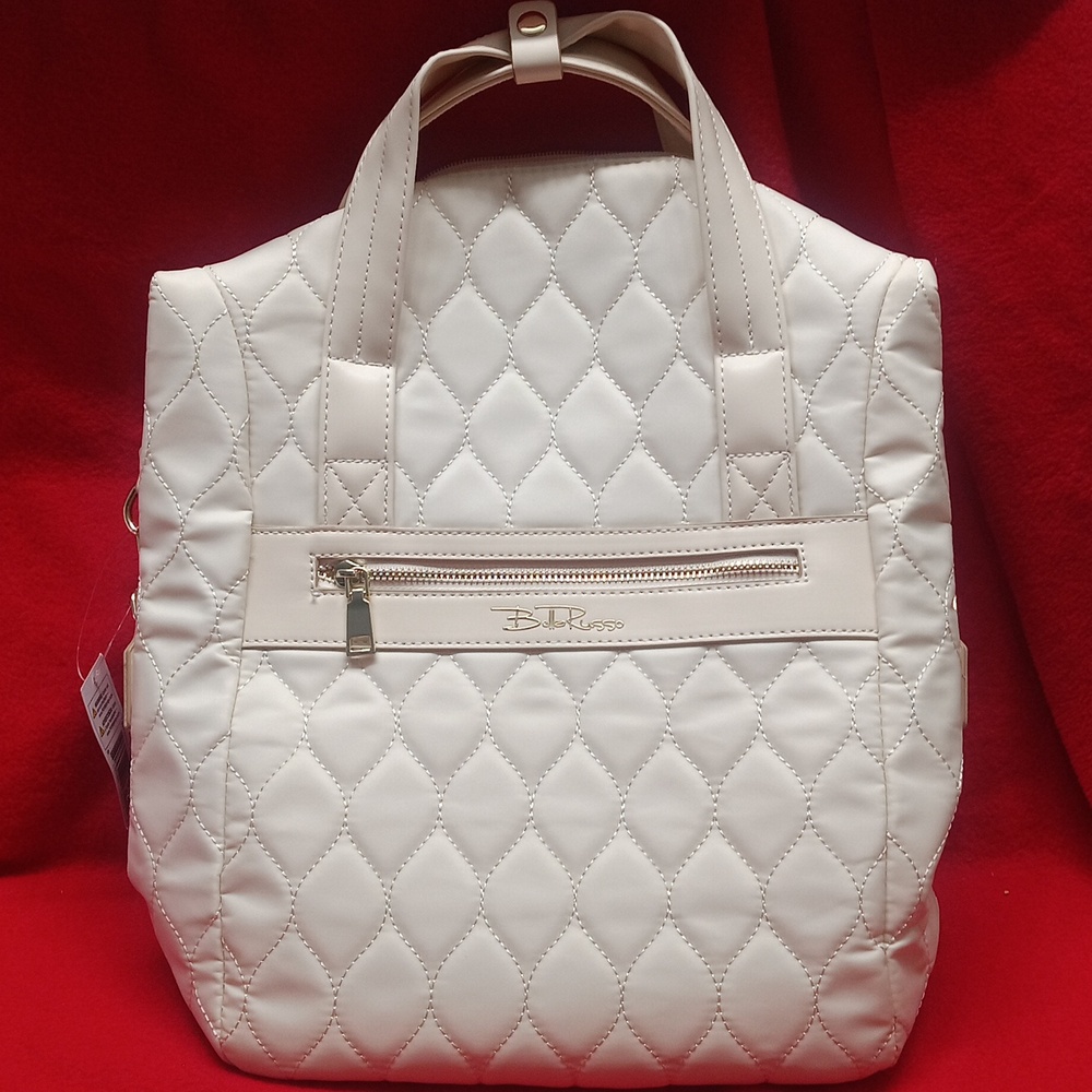 Bella Russo 14.4” Tote Back pack Shoulder Bag  Cream colored New With Tags